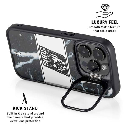 NBA Phoenix Suns Marble iPhone 15 Pro Max Kickstand Case
