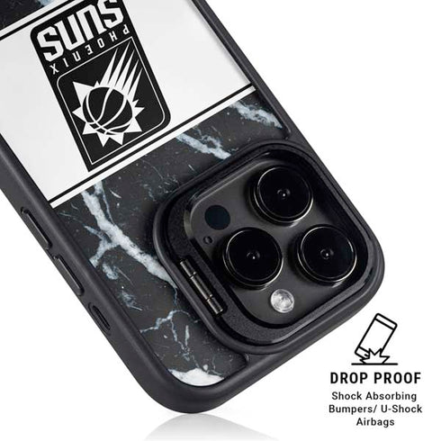 NBA Phoenix Suns Marble iPhone 15 Pro Max Kickstand Case