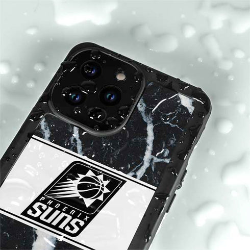 NBA Phoenix Suns Marble iPhone 15 Pro Waterproof Case