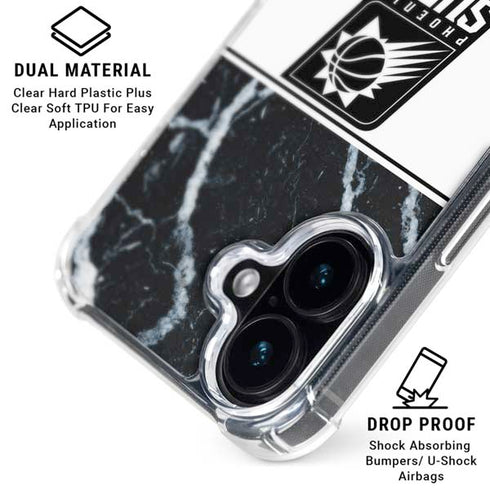 NBA Phoenix Suns Marble iPhone 16 Plus Clear Case