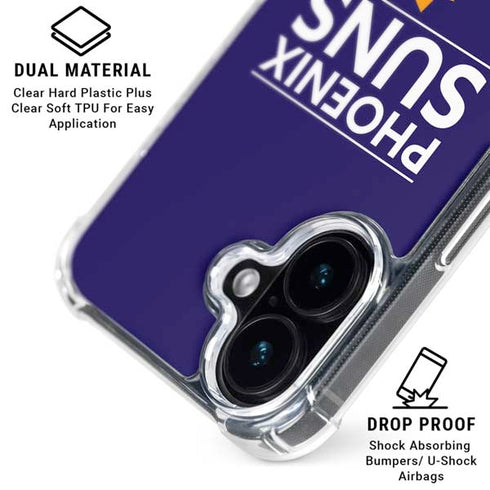 NBA Phoenix Suns Standard - Purple iPhone 16 Plus Clear Case