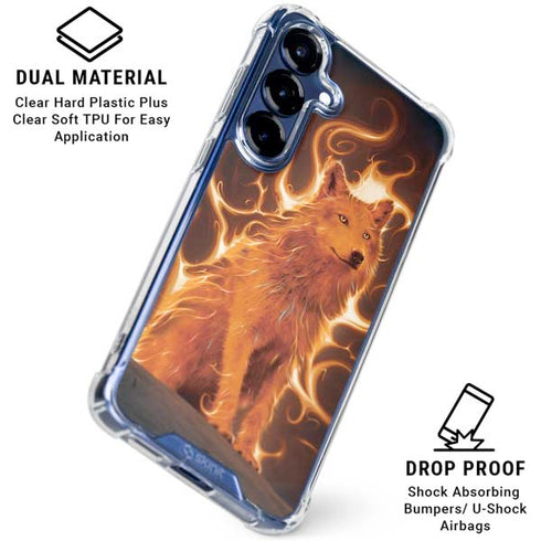 Phoenix Wolf by Vincent Hie Galaxy S25 Clear Case