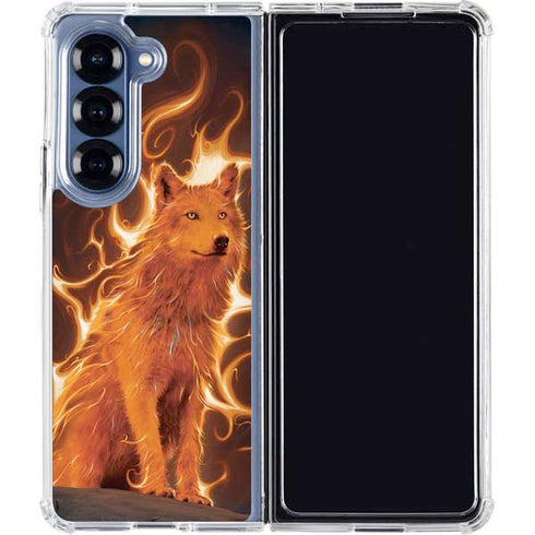 Phoenix Wolf by Vincent Hie Galaxy Z Fold6 Clear Case