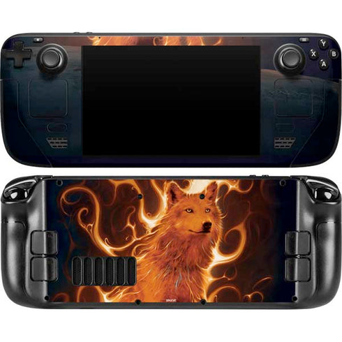 Phoenix Wolf by Vincent Hie Steam Deck Handheld Gaming Computer OLED Skin