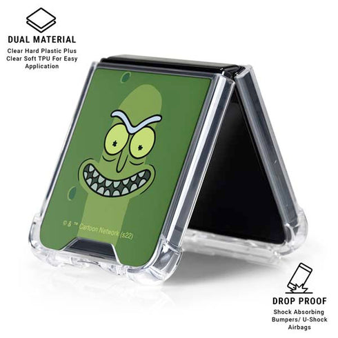 Adult Swim Rick and Morty Pickle Rick Galaxy Z Flip6 Clear Case