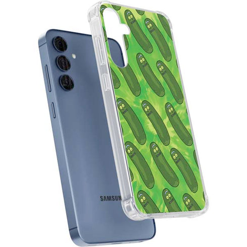 Adult Swim Rick and Morty Pickle Rick Pattern Galaxy A35 5G Clear Case