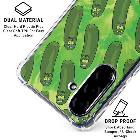 Adult Swim Rick and Morty Pickle Rick Pattern Galaxy A36 5G Clear Case