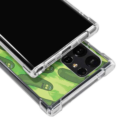 Adult Swim Rick and Morty Pickle Rick Pattern Galaxy S23 Ultra Clear Case