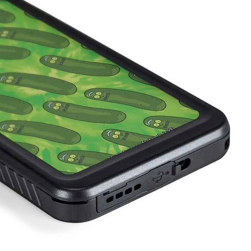Adult Swim Rick and Morty Pickle Rick Pattern Galaxy S24 Waterproof Case