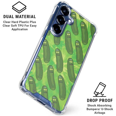Adult Swim Rick and Morty Pickle Rick Pattern Galaxy S25 Clear Case