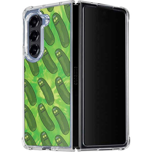 Adult Swim Rick and Morty Pickle Rick Pattern Galaxy Z Fold5 5G Clear Case