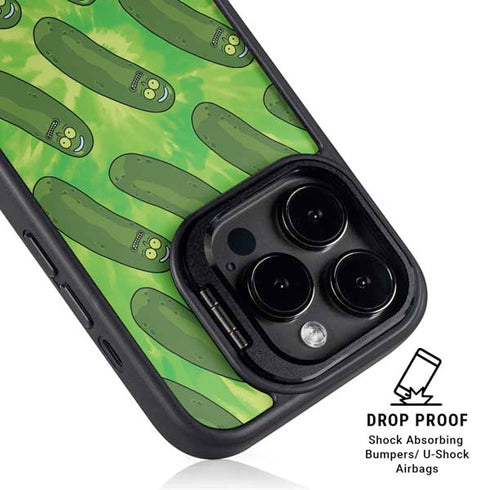 Adult Swim Rick and Morty Pickle Rick Pattern iPhone 13 Pro Kickstand Case