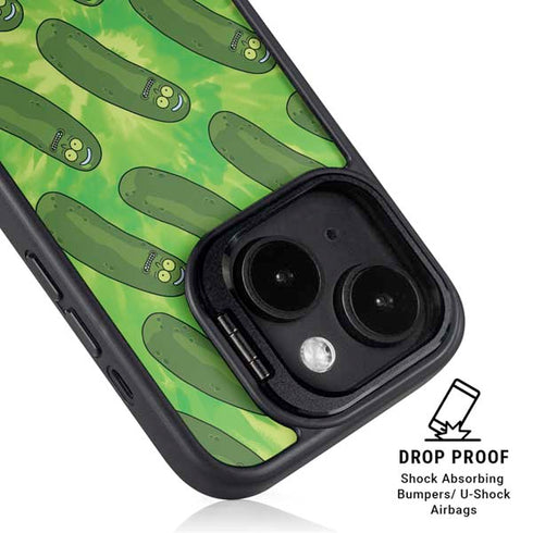 Adult Swim Rick and Morty Pickle Rick Pattern iPhone 14 Kickstand Case