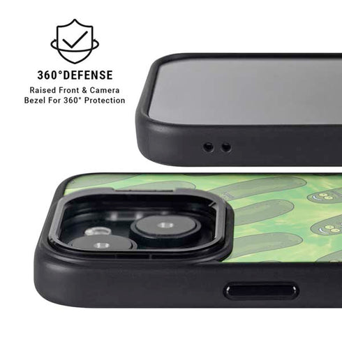 Adult Swim Rick and Morty Pickle Rick Pattern iPhone 14 Plus Kickstand Case