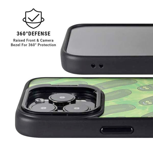 Adult Swim Rick and Morty Pickle Rick Pattern iPhone 14 Pro Kickstand Case