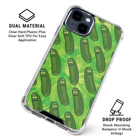 Adult Swim Rick and Morty Pickle Rick Pattern iPhone 15 Clear Case