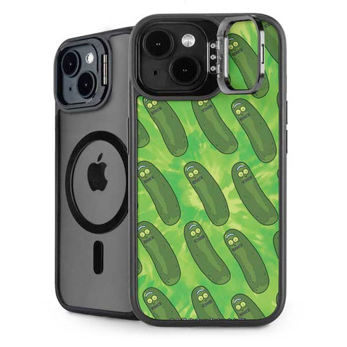 Adult Swim Rick and Morty Pickle Rick Pattern iPhone 15 Kickstand Case