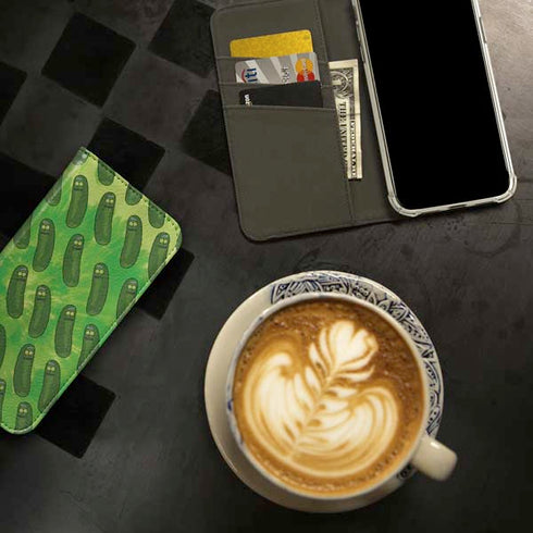 Adult Swim Rick and Morty Pickle Rick Pattern iPhone 15 Pro Folio Case