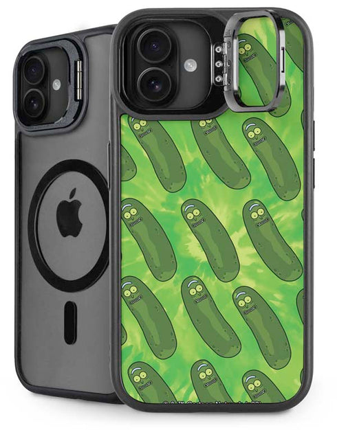 Adult Swim Rick and Morty Pickle Rick Pattern iPhone 16 Kickstand Case