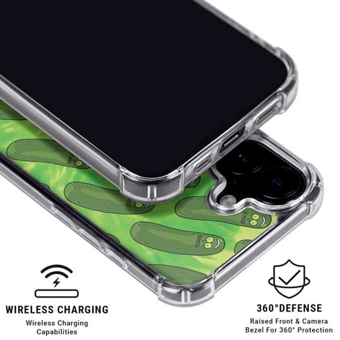 Adult Swim Rick and Morty Pickle Rick Pattern iPhone 16 MagSafe Case