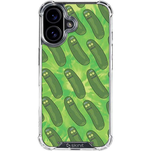 Adult Swim Rick and Morty Pickle Rick Pattern iPhone 16 Plus Clear Case