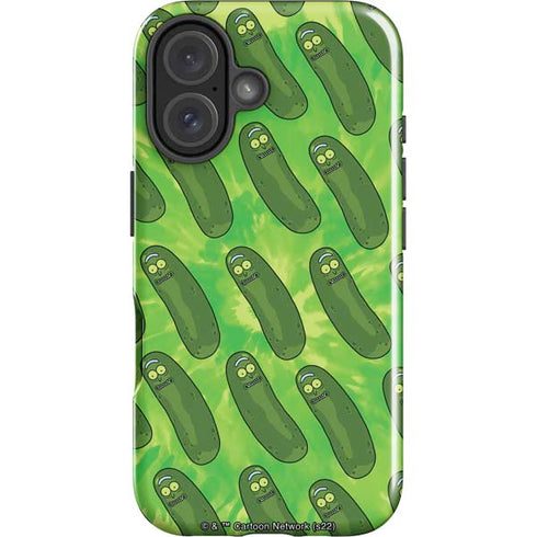 Adult Swim Rick and Morty Pickle Rick Pattern iPhone 16 Plus Impact Case