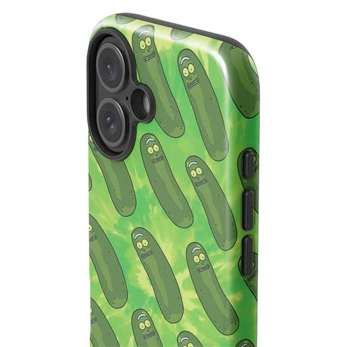 Adult Swim Rick and Morty Pickle Rick Pattern iPhone 16 Plus Impact Case