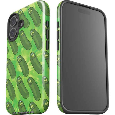 Adult Swim Rick and Morty Pickle Rick Pattern iPhone 16 Plus Impact Case