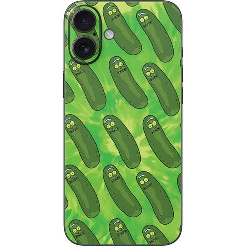 Adult Swim Rick and Morty Pickle Rick Pattern iPhone 16 Plus Skin