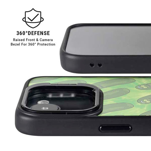Adult Swim Rick and Morty Pickle Rick Pattern iPhone 16e Kickstand Case