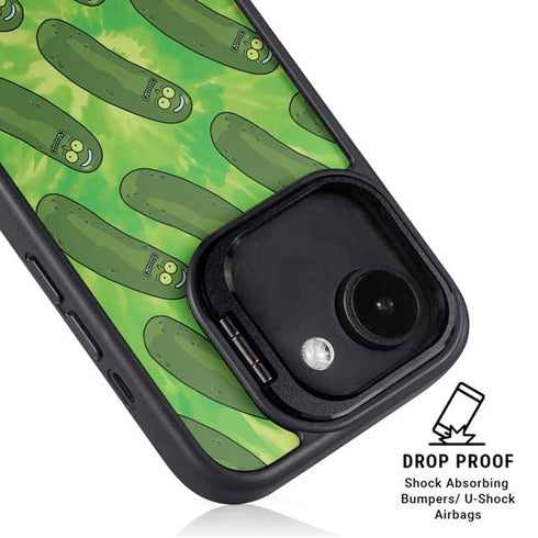 Adult Swim Rick and Morty Pickle Rick Pattern iPhone 16e Kickstand Case