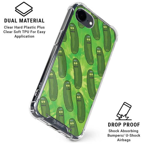 Adult Swim Rick and Morty Pickle Rick Pattern iPhone 16e Clear Case