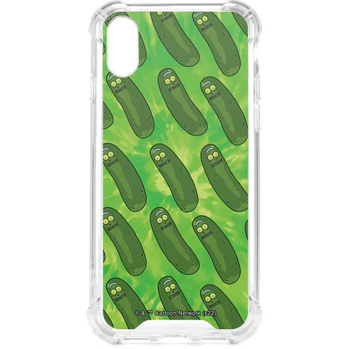 Adult Swim Rick and Morty Pickle Rick Pattern iPhone XS Clear Case