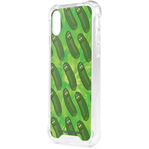 Adult Swim Rick and Morty Pickle Rick Pattern iPhone XS Clear Case