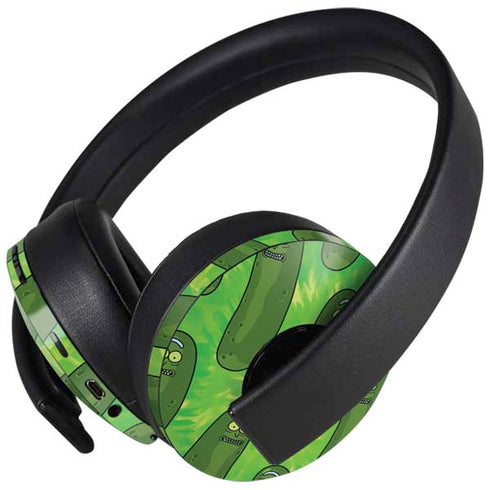 Adult Swim Rick and Morty Pickle Rick Pattern PlayStation 4 Gold Wireless Headset Skin