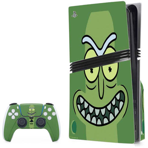 Adult Swim Rick and Morty Pickle Rick PS5 Pro Disk Bundle Skin