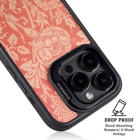 Pink & Rose by William Morris iPhone 14 Pro Kickstand Case