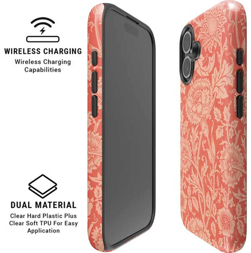 Pink & Rose by William Morris iPhone 16 Magsafe Impact Case