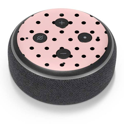 Pink and Black Polka Dots Amazon Echo Dot Skin