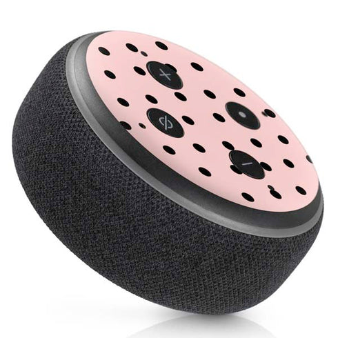 Pink and Black Polka Dots Amazon Echo Dot Skin