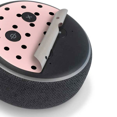 Pink and Black Polka Dots Amazon Echo Dot Skin