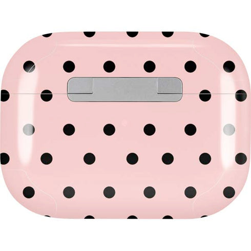 Pink and Black Polka Dots AirPods Skins