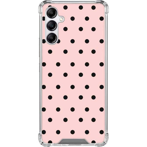 Pink and Black Polka Dots Gabb Phone 4 Clear Case