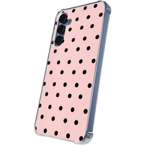 Pink and Black Polka Dots Galaxy A35 5G Clear Case