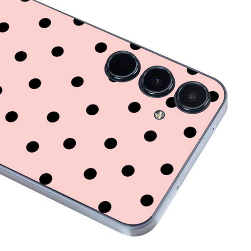 Pink and Black Polka Dots Galaxy A35 5G Skin