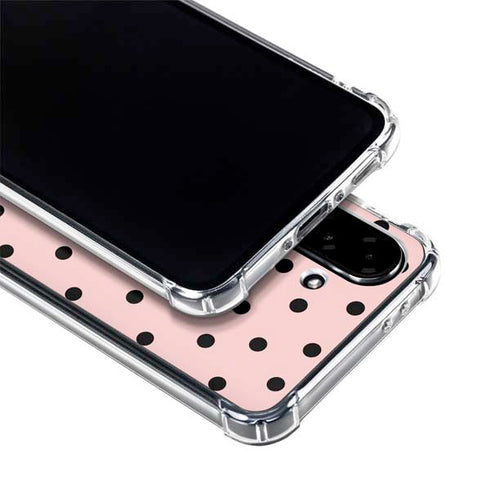 Pink and Black Polka Dots Galaxy A36 5G Clear Case