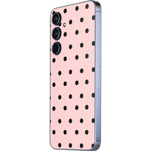 Pink and Black Polka Dots Galaxy A36 5G Skin