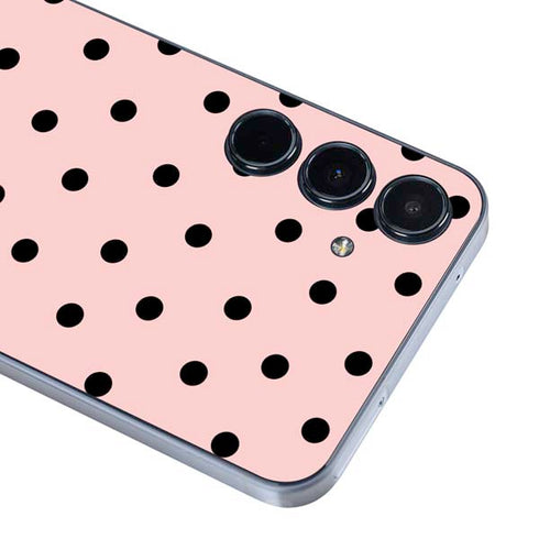 Pink and Black Polka Dots Galaxy A36 5G Skin
