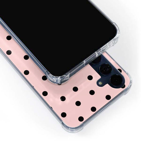 Pink and Black Polka Dots Galaxy A55 5G Clear Case