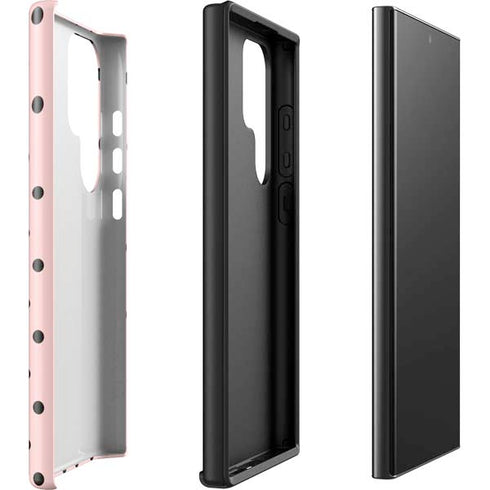 Pink and Black Polka Dots Galaxy S23 Ultra Pro Case